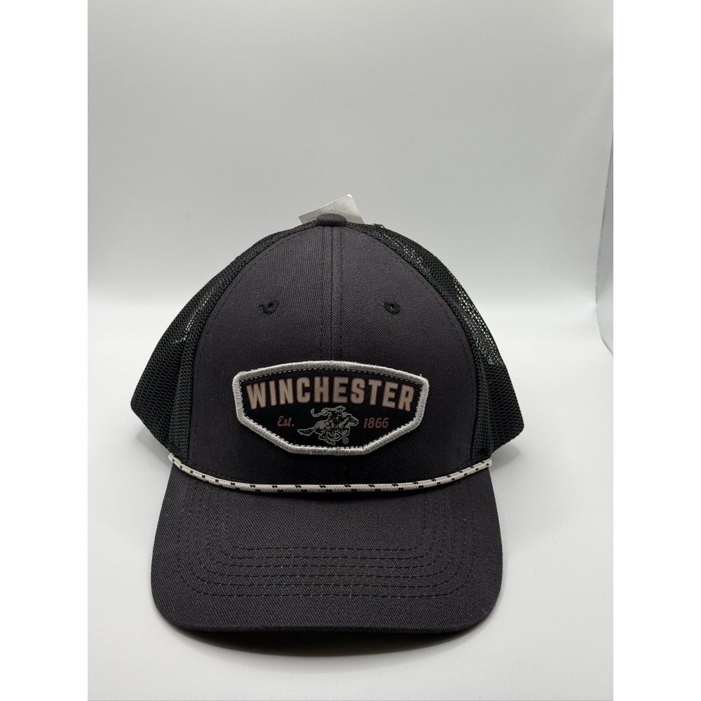 Winchester Est. 1866 Trucker Hat Black One Size Mens Breathable Cotton Snapback